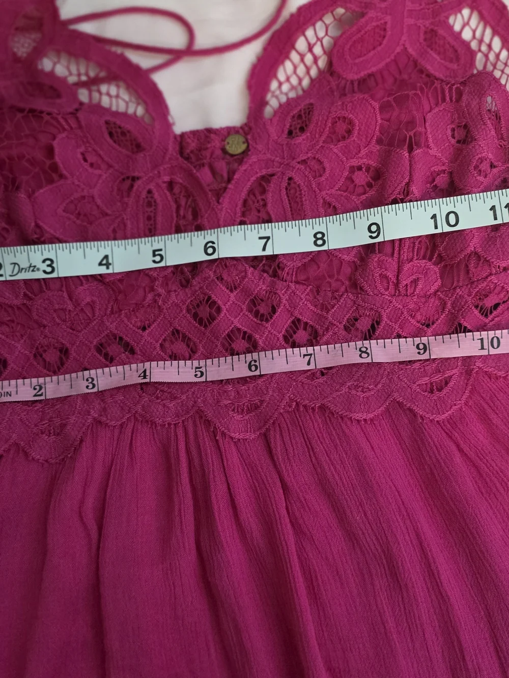 Free People  Pink Lace-Top Mini Dress